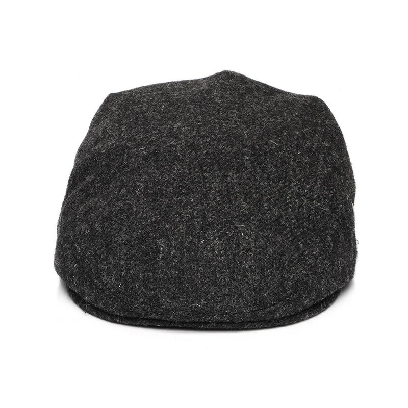 Casquette Plate en Laine Vierge Chinée anthracite CITY SPORT
