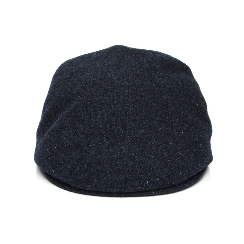 Casquette Plate en Laine Vierge Chinée bleu marine CITY SPORT