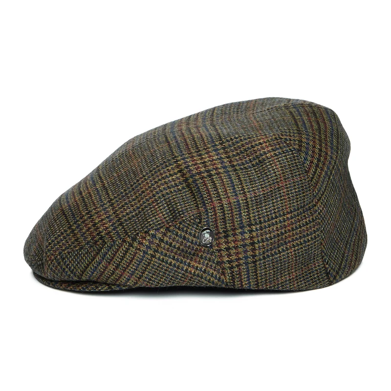 Casquette Plate en Laine Vierge Prince-de-Galles forêt-multi CITY SPORT