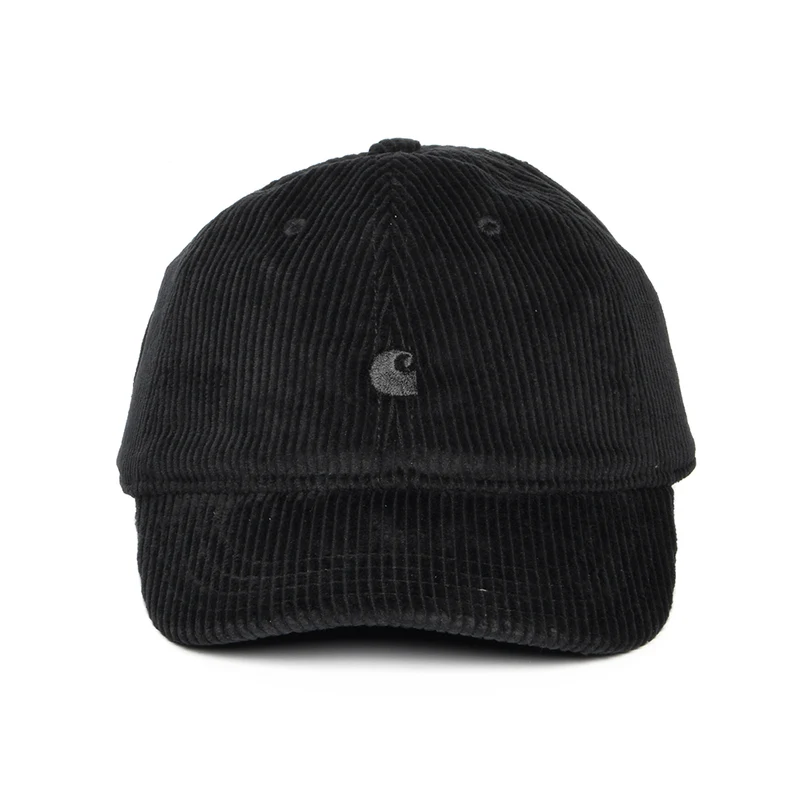 Casquette en Velours Côtelé Large Harlem noir sur noir CARHARTT WIP