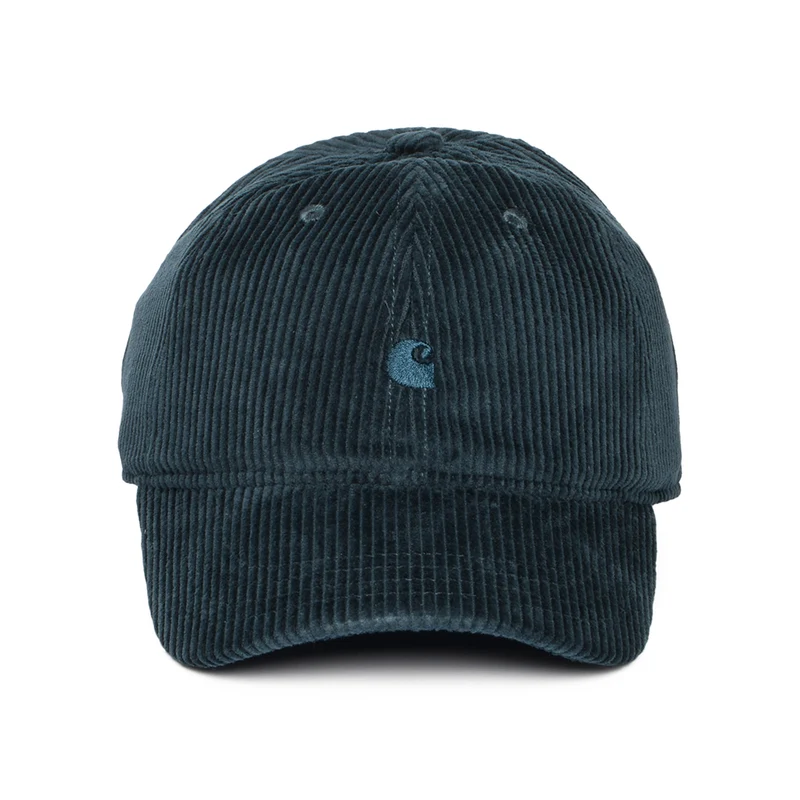 Casquette en Velours Côtelé Large Harlem bleu sarcelle CARHARTT WIP
