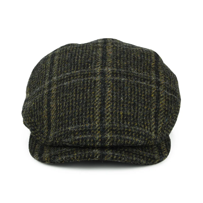 Casquette Plate à Visière Allongée en HARRIS TWEED Finsbay forêt FAILSWORTH