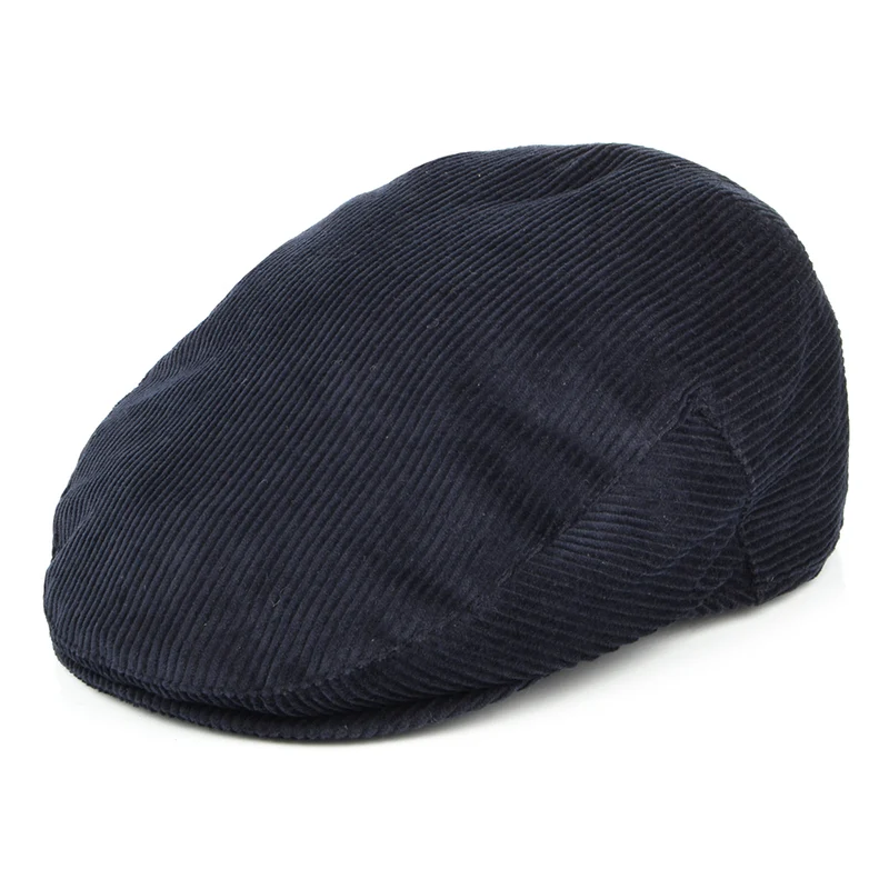 Casquette Plate en Velours Côtelé bleu marine FAILSWORTH