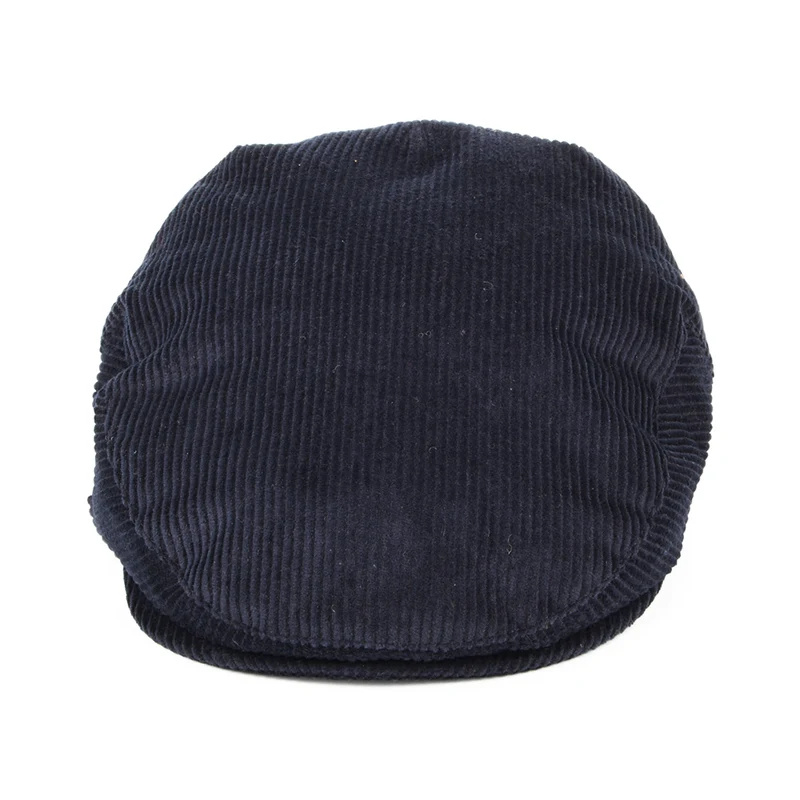 Casquette Plate en Velours Côtelé bleu marine FAILSWORTH