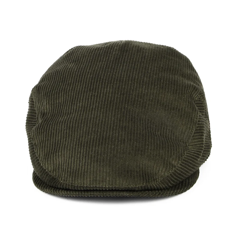 Casquette Plate en Velours Côtelé olive FAILSWORTH