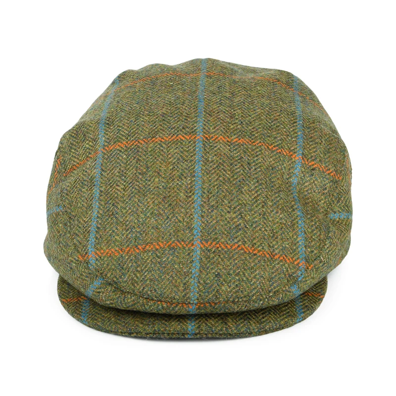 Casquette Plate Imperméable à Carreaux et Chevrons mousse-orange-bleu FAILSWORTH
