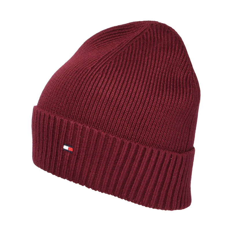 Bonnet en Cotton et Cachemire Pima Essential Flag vin TOMMY HILFIGER
