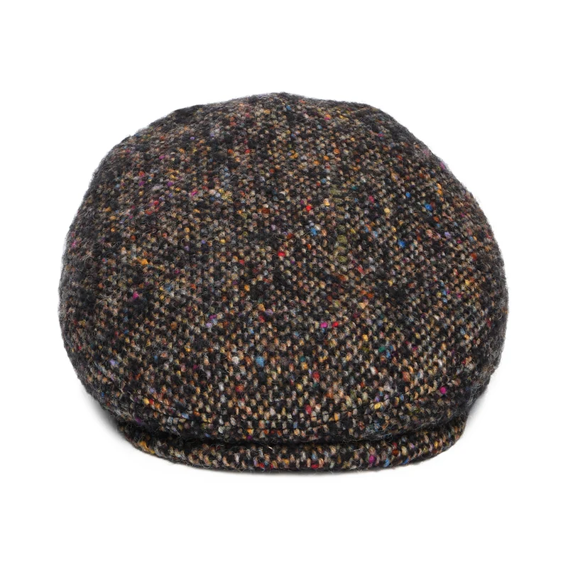 Casquette Plate en Tweed du Donegal Driver noir-multi STETSON