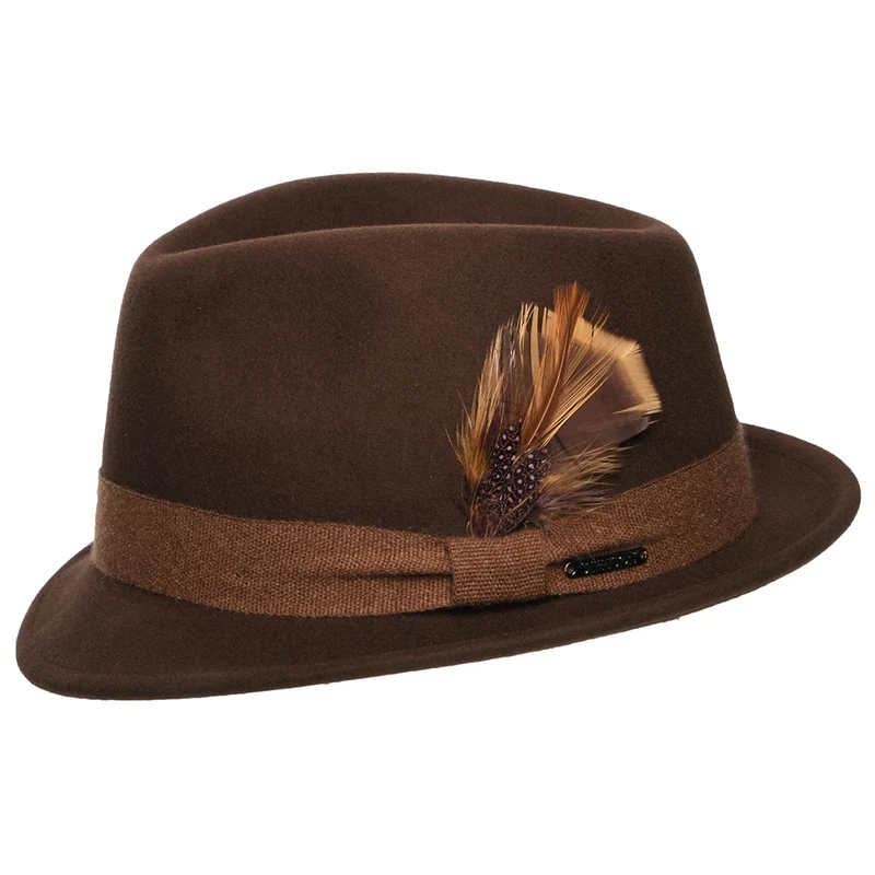 Chapeau Trilby en Laine Feutrée et Cachemire Guilford Player marron STETSON