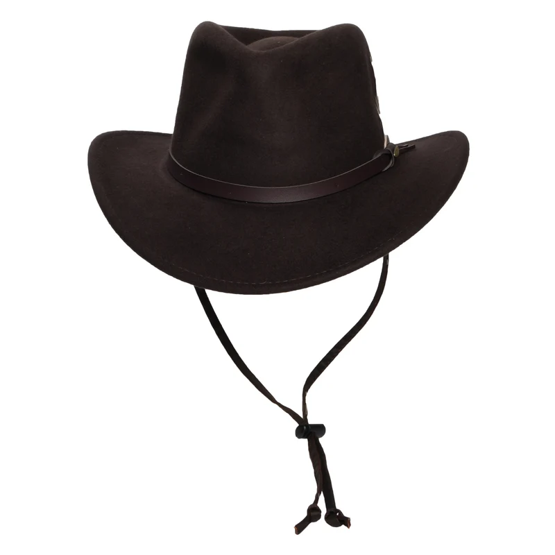 Chapeau Australien en Laine Feutrée Déformable Hydrofuge Dakota Stampede chocolat SCALA