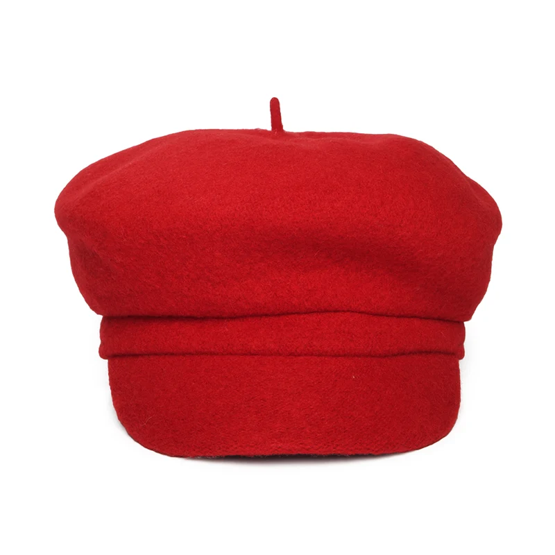 Casquette Gavroche en Laine Vanessa groseille WHITELEY