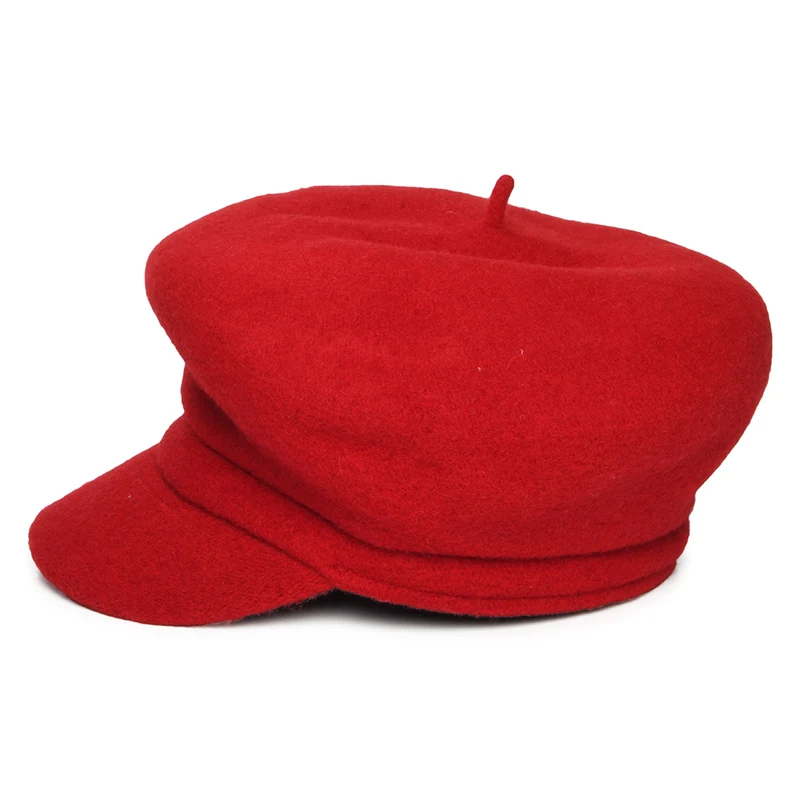Casquette Gavroche en Laine Vanessa groseille WHITELEY