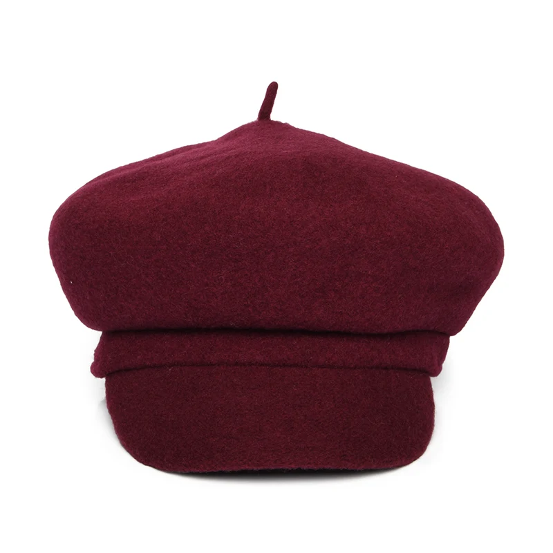 Casquette Gavroche en Laine Vanessa merlot WHITELEY