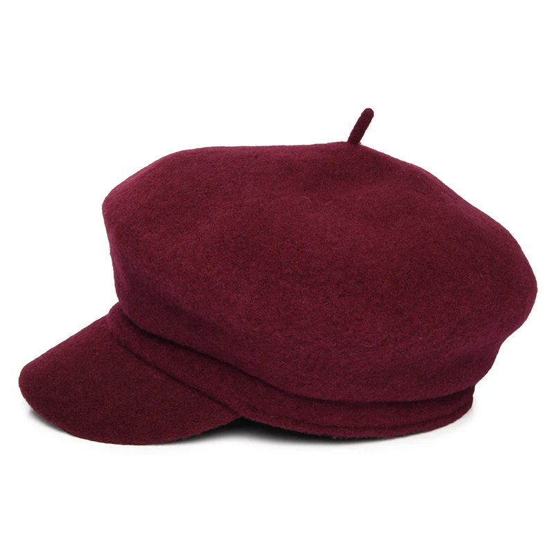 Casquette Gavroche en Laine Vanessa merlot WHITELEY