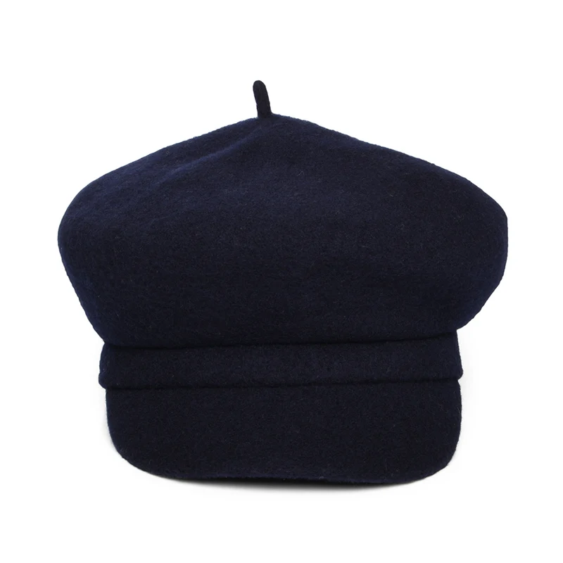 Casquette Gavroche en Laine Vanessa bleu marine WHITELEY