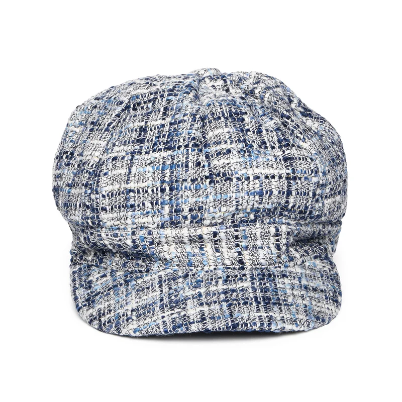 Casquette Gavroche en Tweed bleu WHITELEY