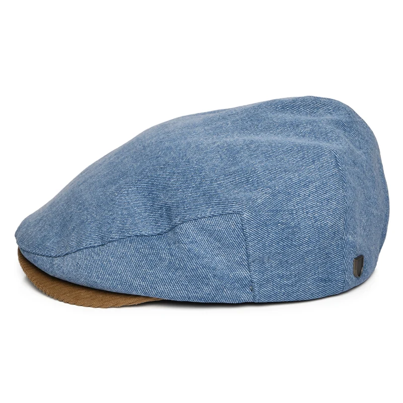 Casquette Plate en Denim Délavé Hooligan bleu-marron BRIXTON