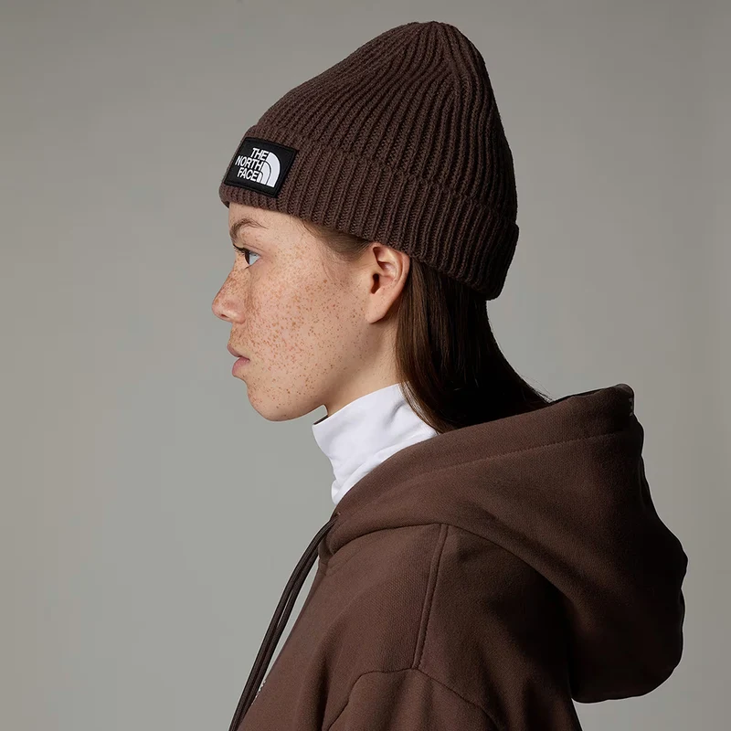 Bonnet Marin à Revers TNF Logo Box marron fumé THE NORTH FACE