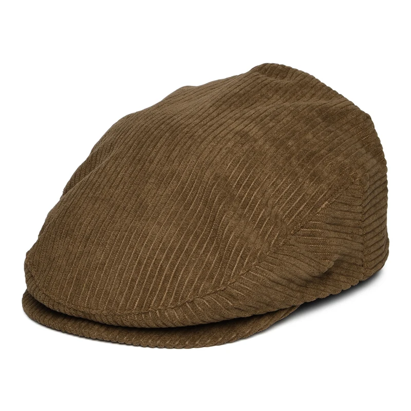 Casquette Plate en Velours Côtelé Large Hooligan marron clair BRIXTON