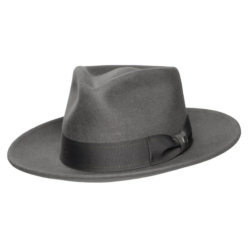 Chapeau Fedora en Laine Feutrée Convertabrim Swindle gris BRIXTON