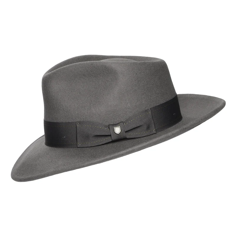 Chapeau Fedora en Laine Feutrée Convertabrim Swindle gris BRIXTON