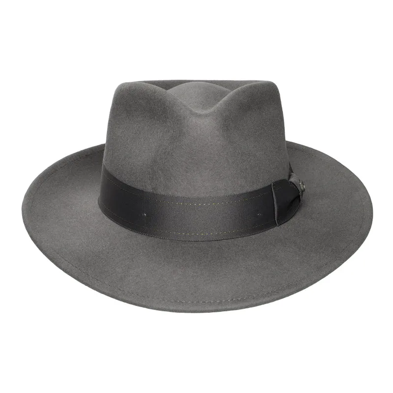 Chapeau Fedora en Laine Feutrée Convertabrim Swindle gris BRIXTON