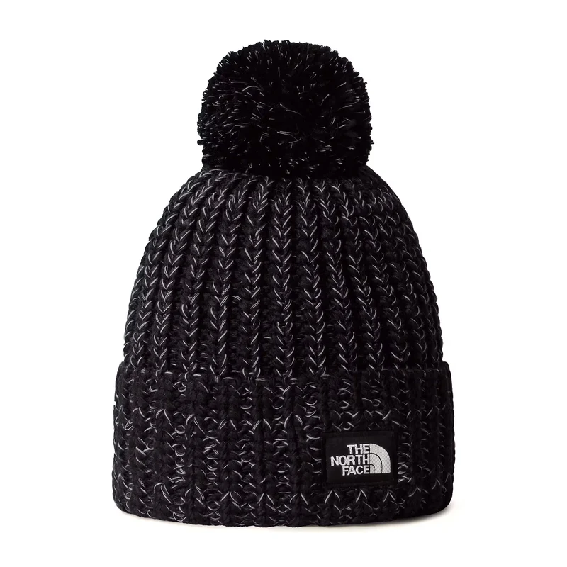 Bonnet à Pompon Cozy Chunky Cabin noir-blanc THE NORTH FACE
