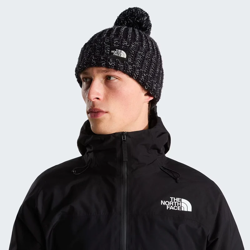 Bonnet à Pompon Cozy Chunky Cabin noir-blanc THE NORTH FACE