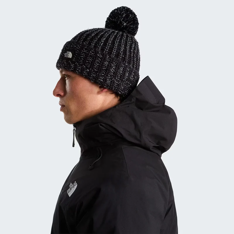 Bonnet à Pompon Cozy Chunky Cabin noir-blanc THE NORTH FACE