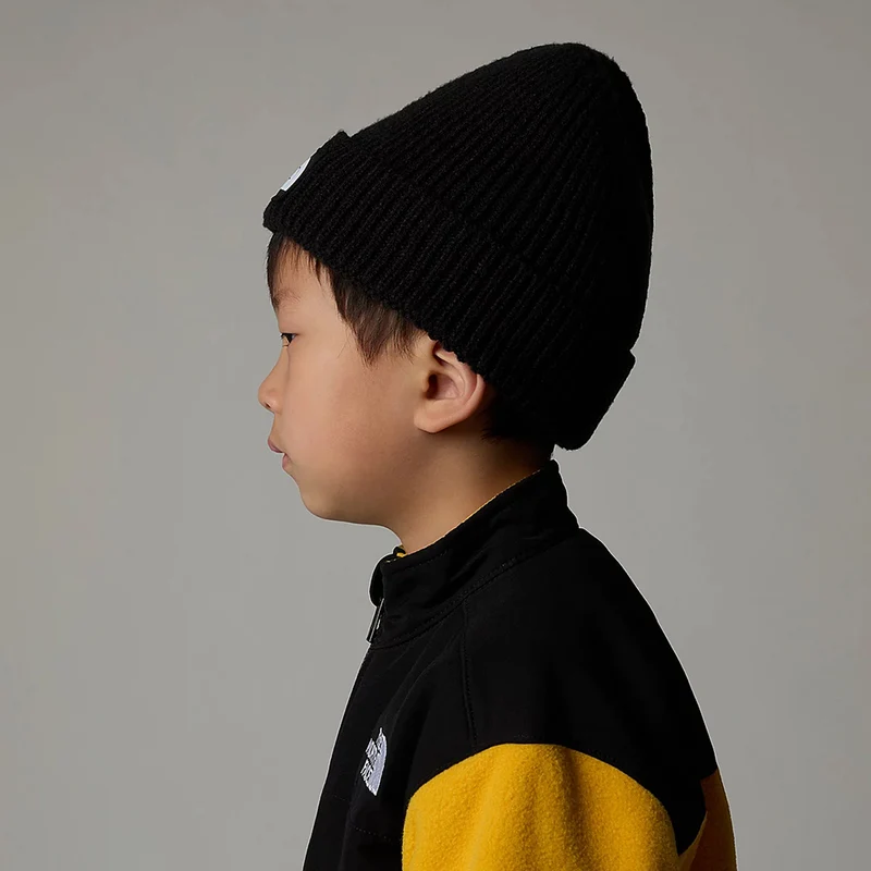 Bonnet Enfant Recyclé à Revers TNF Logo Box noir THE NORTH FACE