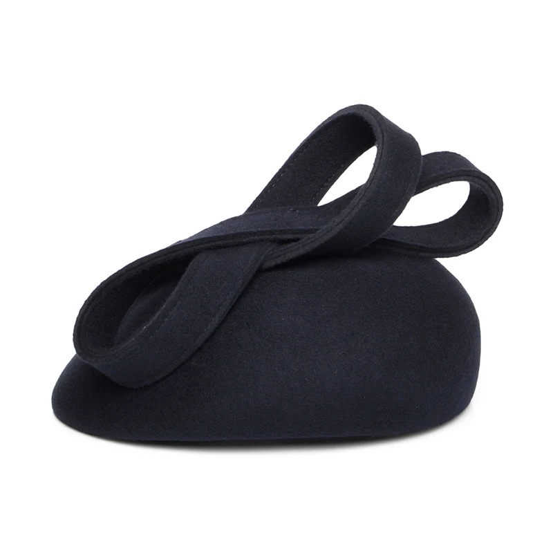 Chapeau Calot en Laine Jenny bleu marine WHITELEY