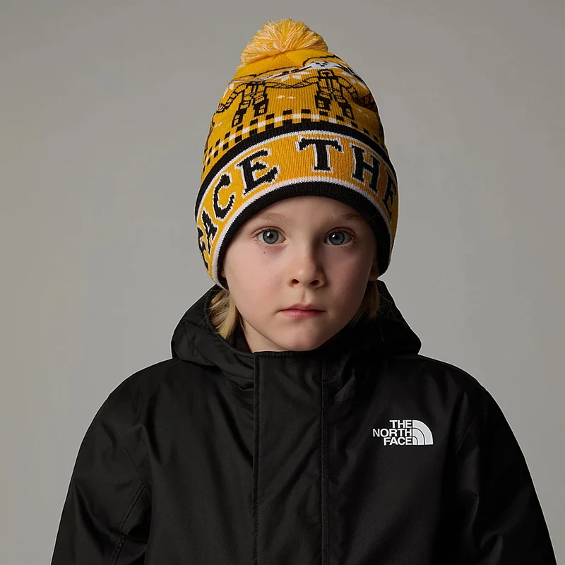 Bonnet à Pompon Enfant Ski Tuke jaune-noir THE NORTH FACE