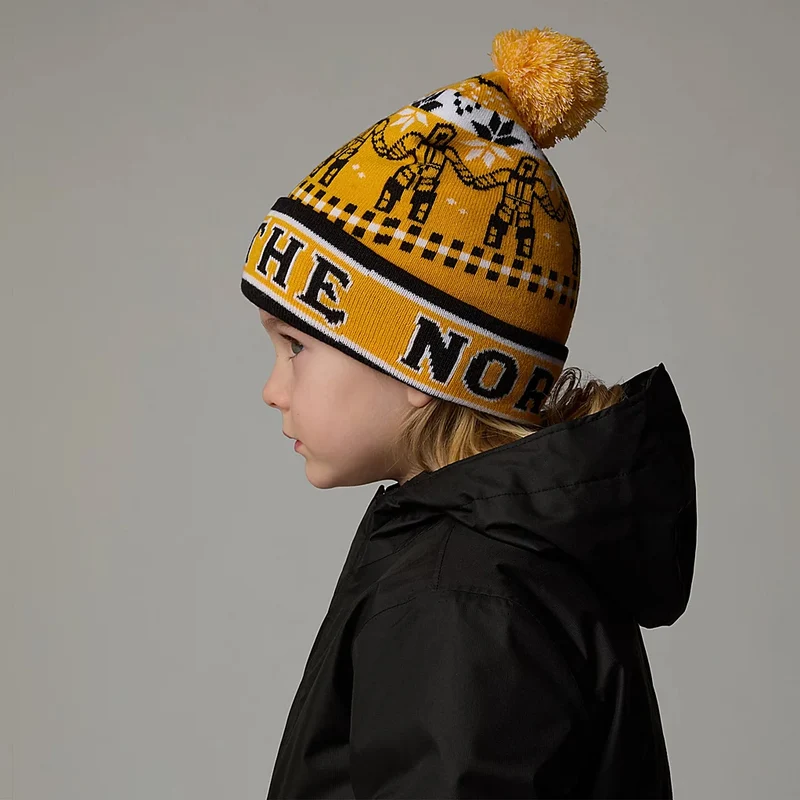 Bonnet à Pompon Enfant Ski Tuke jaune-noir THE NORTH FACE