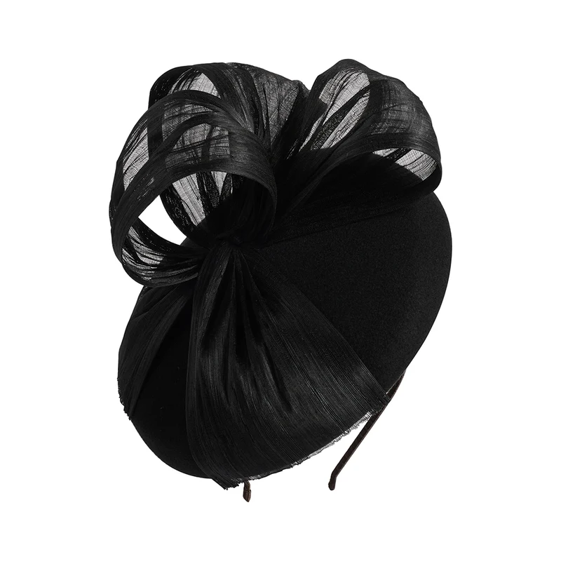 Chapeau Calot Bibi en Laine Feutrée avec Nœud noir FAILSWORTH