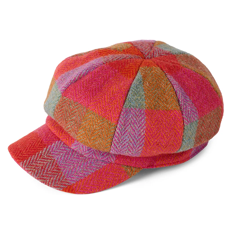 Casquette Gavroche en HARRIS TWEED Gabby fuchsia-multi FAILSWORTH
