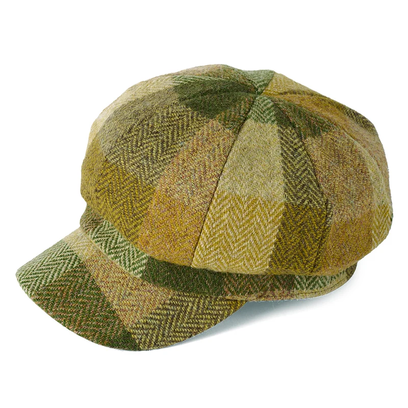 Casquette Gavroche en HARRIS TWEED Gabby mousse-multi FAILSWORTH