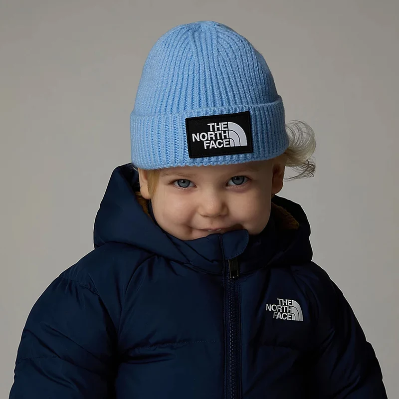 Bonnet Bébé à Revers TNF Box Logo bleu barbeau THE NORTH FACE