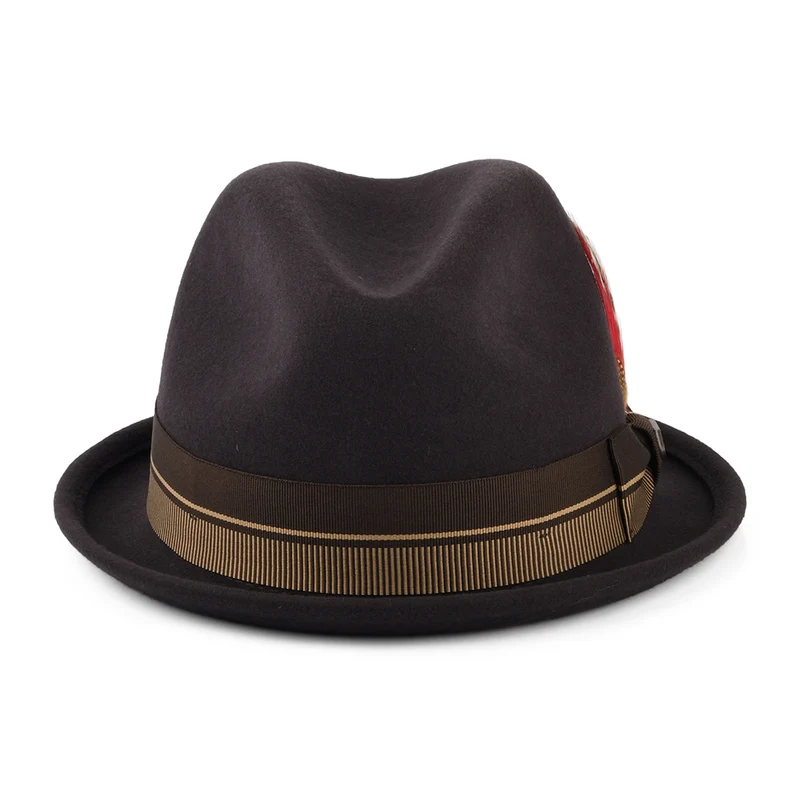 Chapeau Trilby en Laine Feutrée Gain 20ème Anniversaire chocolat BRIXTON