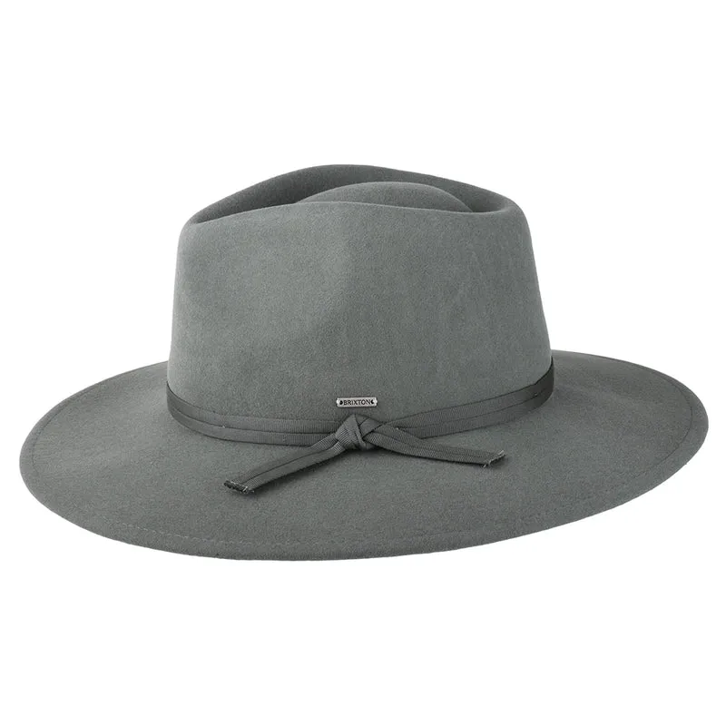 Chapeau Fedora en Laine Feutrée Pliable Joanna gris foncé BRIXTON