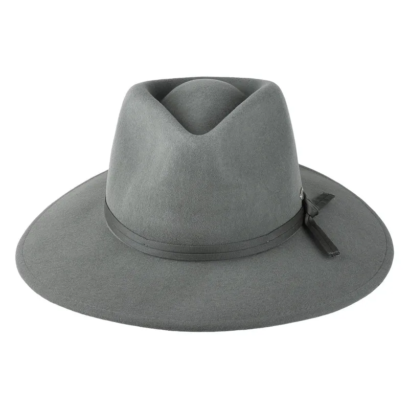 Chapeau Fedora en Laine Feutrée Pliable Joanna gris foncé BRIXTON