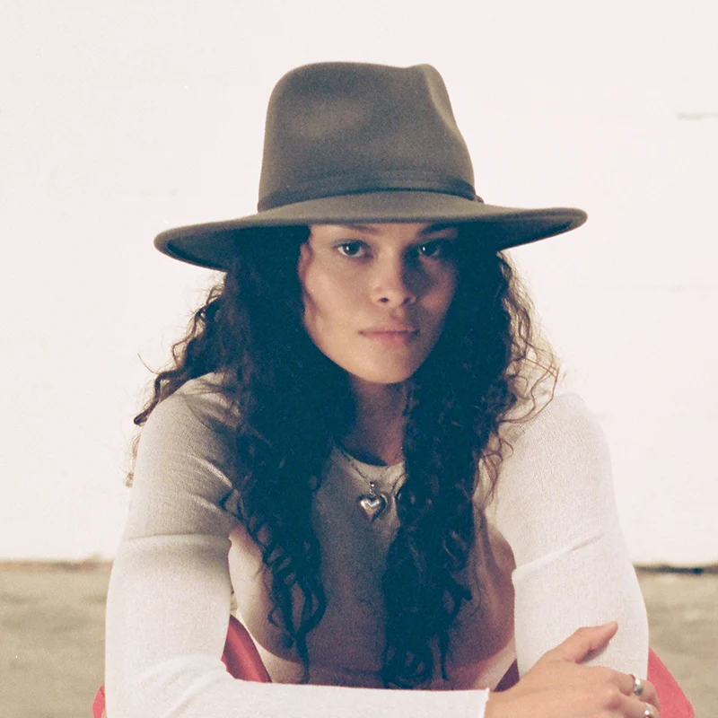 Chapeau Fedora en Laine Feutrée Pliable Joanna gris foncé BRIXTON