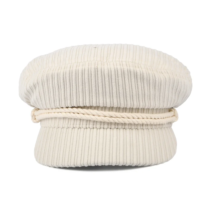 Casquette de Marin en Velours Grosses Mailles blanc cassé BRIXTON