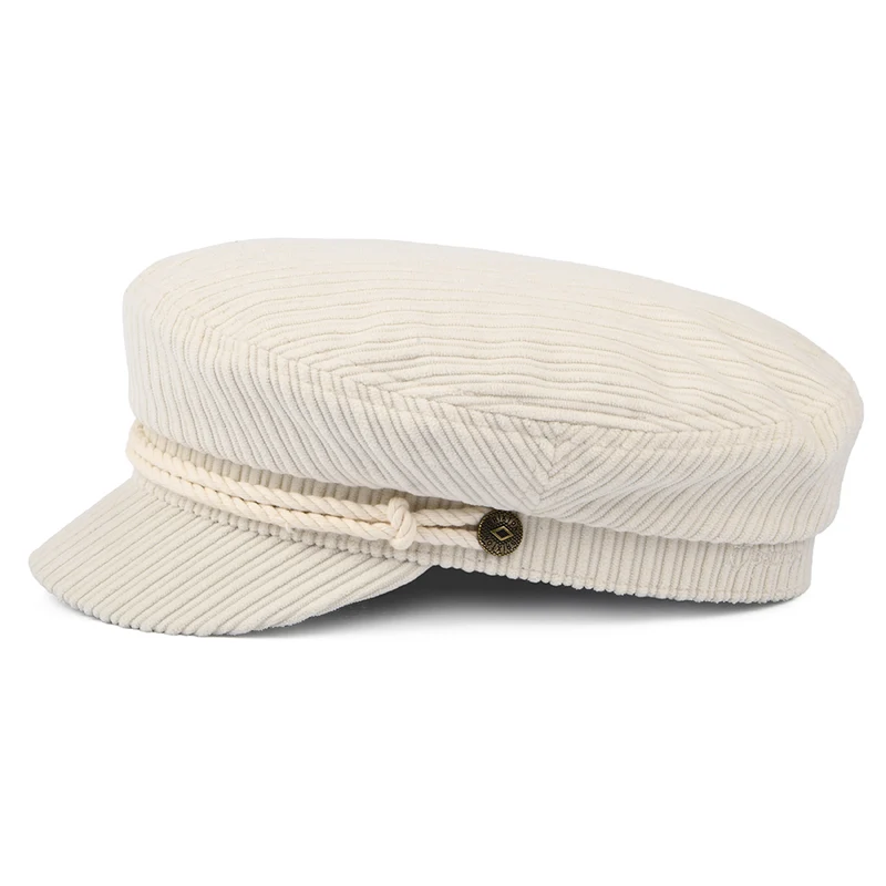 Casquette de Marin en Velours Grosses Mailles blanc cassé BRIXTON