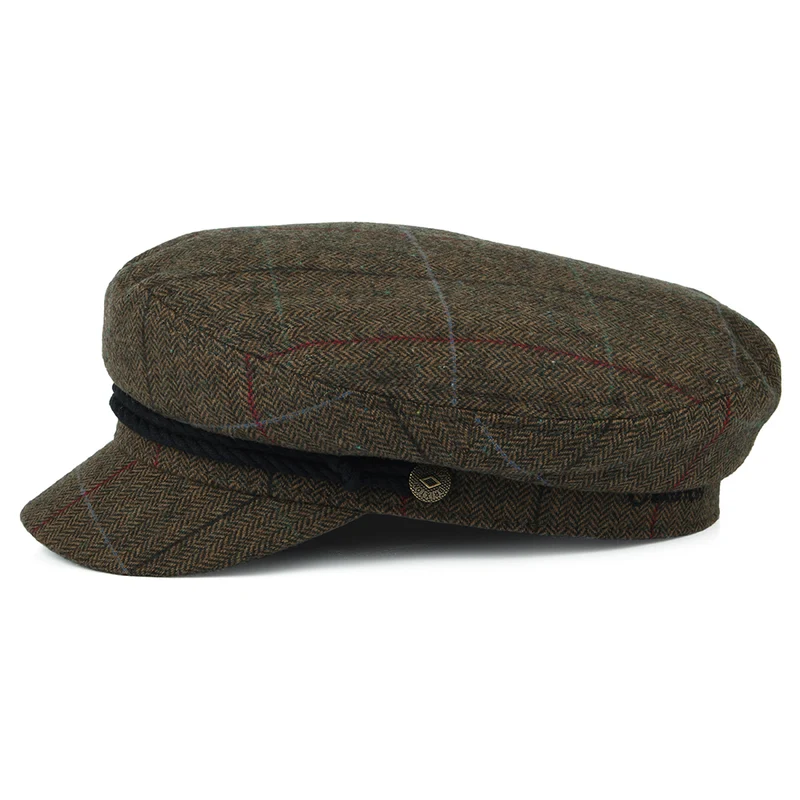 Casquette de Marin à Carreaux et Chevrons marron-noir BRIXTON
