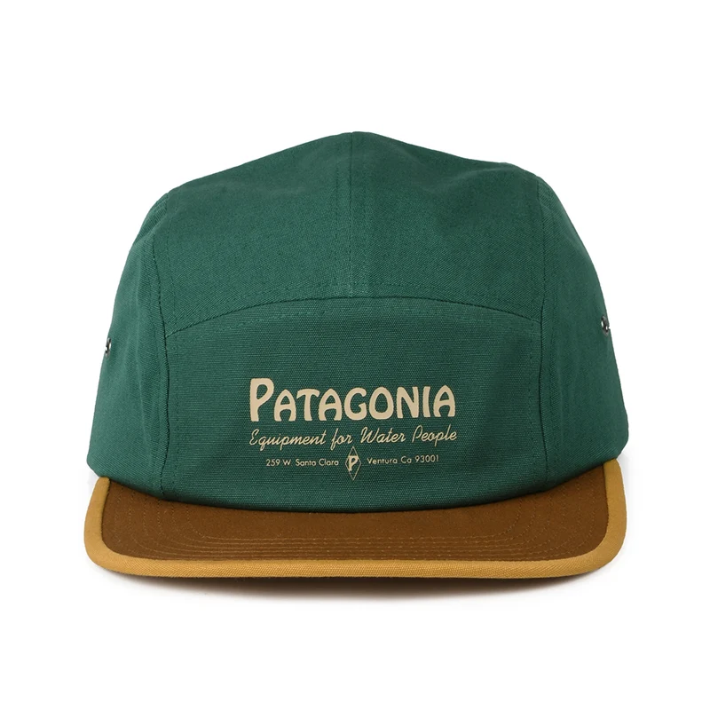 Casquette 5 Panel en Coton Bio Water People Banner Graphic Maclure vert-moutarde PATAGONIA
