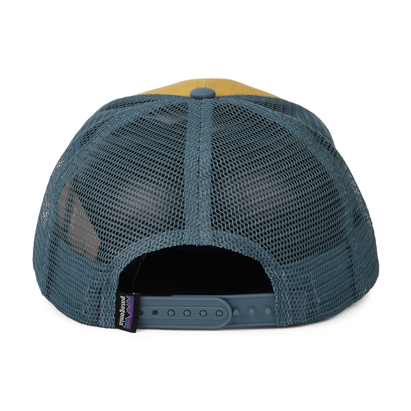 Casquette Trucker en Coton Bio P-6 Logo moutarde-bleu fumée PATAGONIA