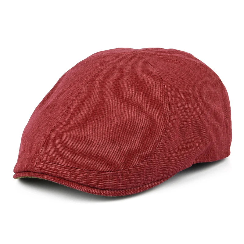 Casquette Plate Bec-de-Canard en Coton Porto rouge-vert FAILSWORTH