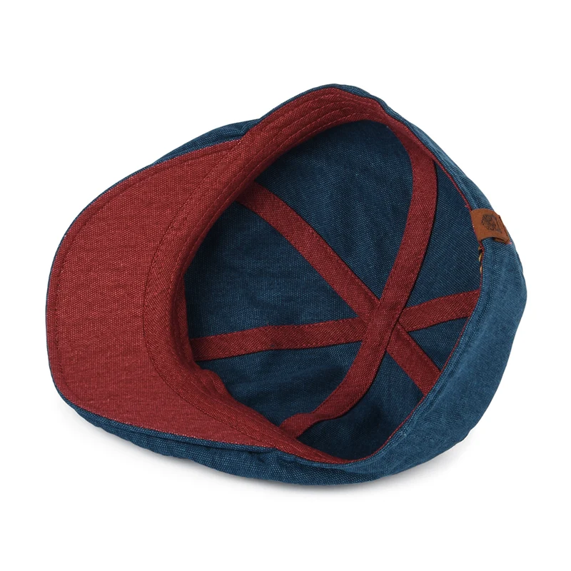 Casquette Plate Bec-de-Canard en Coton Porto bleu sarcelle-rouge FAILSWORTH