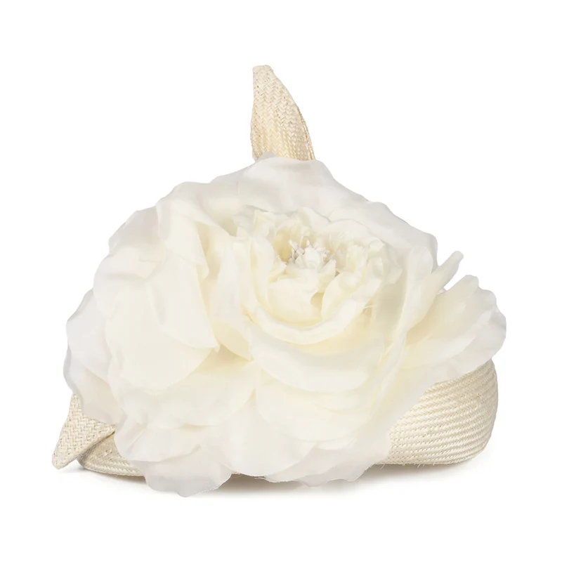 Chapeau Calot en Paille Fleur ivoire WHITELEY