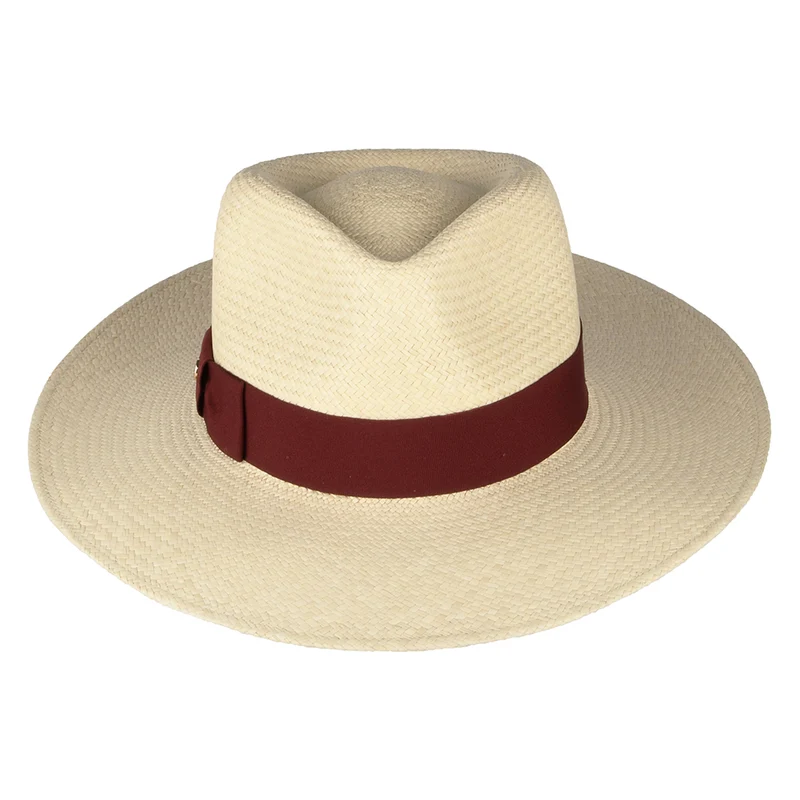 Chapeau Fedora Panama Chatsworth naturel-bordeaux FAILSWORTH